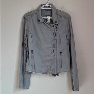 NEW Aeropostale Women's Gray Linen Blend Utility Jacket
